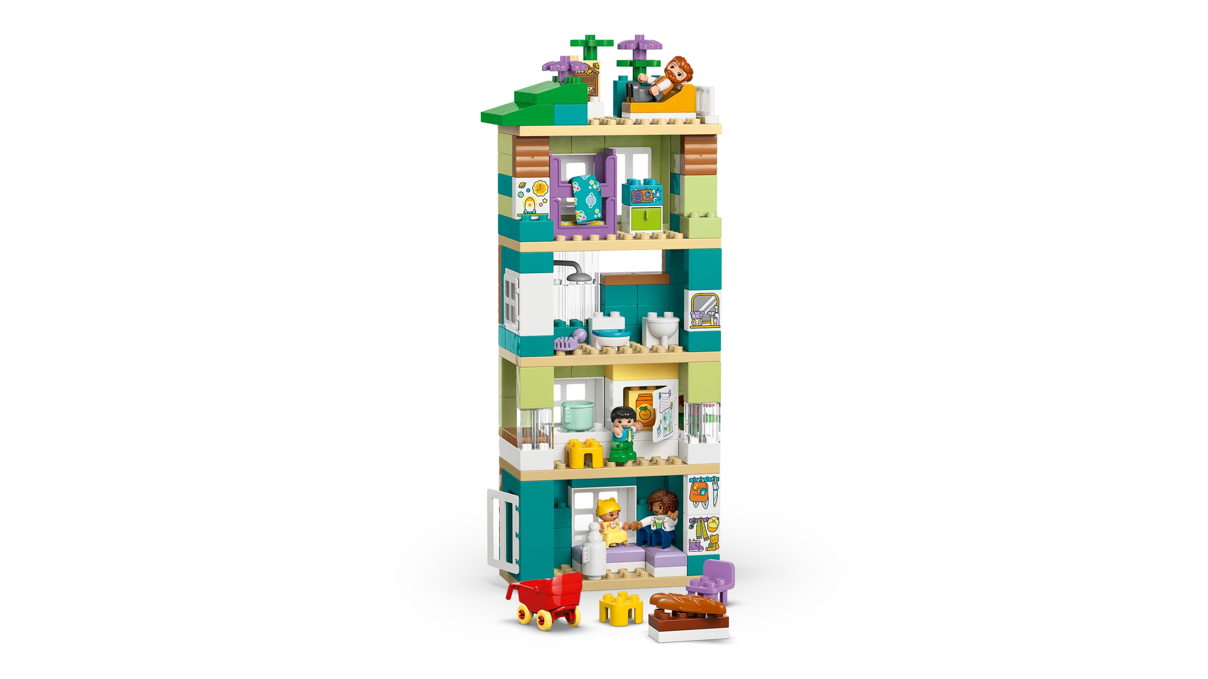 3 in 1 Modern Family House with Figures - Image 3