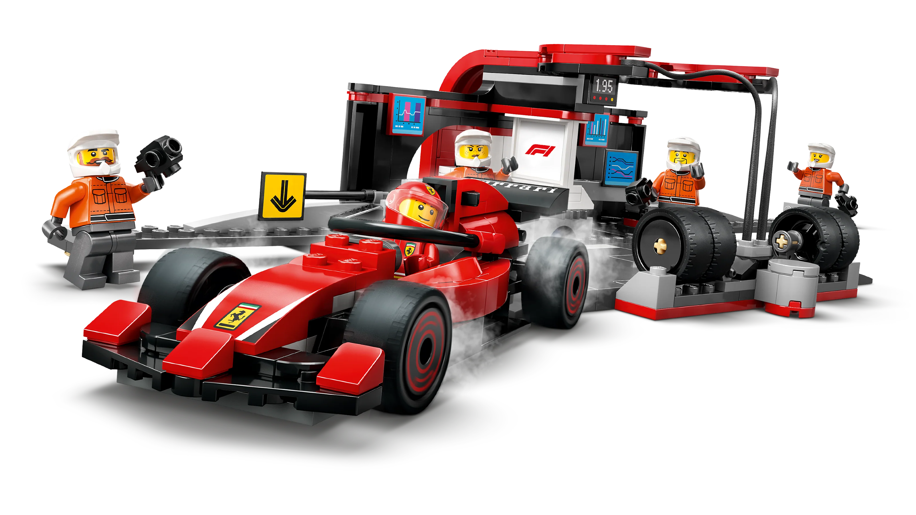 F1 Pit Stop & Pit Crew with Ferrari Car - Image 3