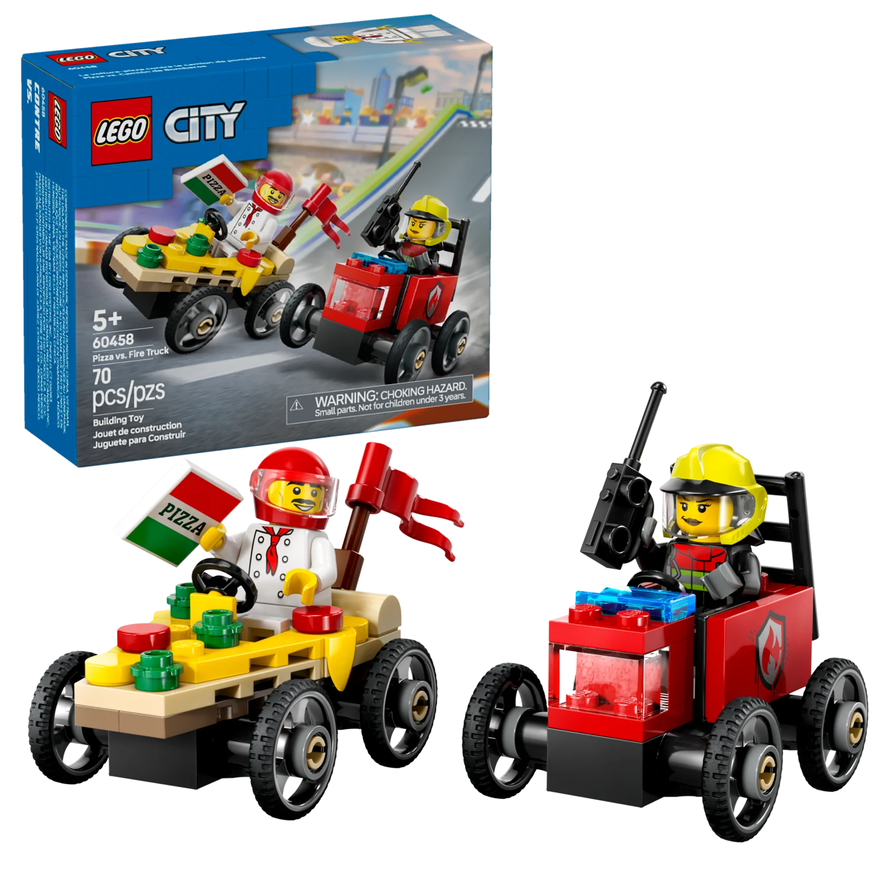 Pizza vs. Fire Truck Race Car Pack - Image 2