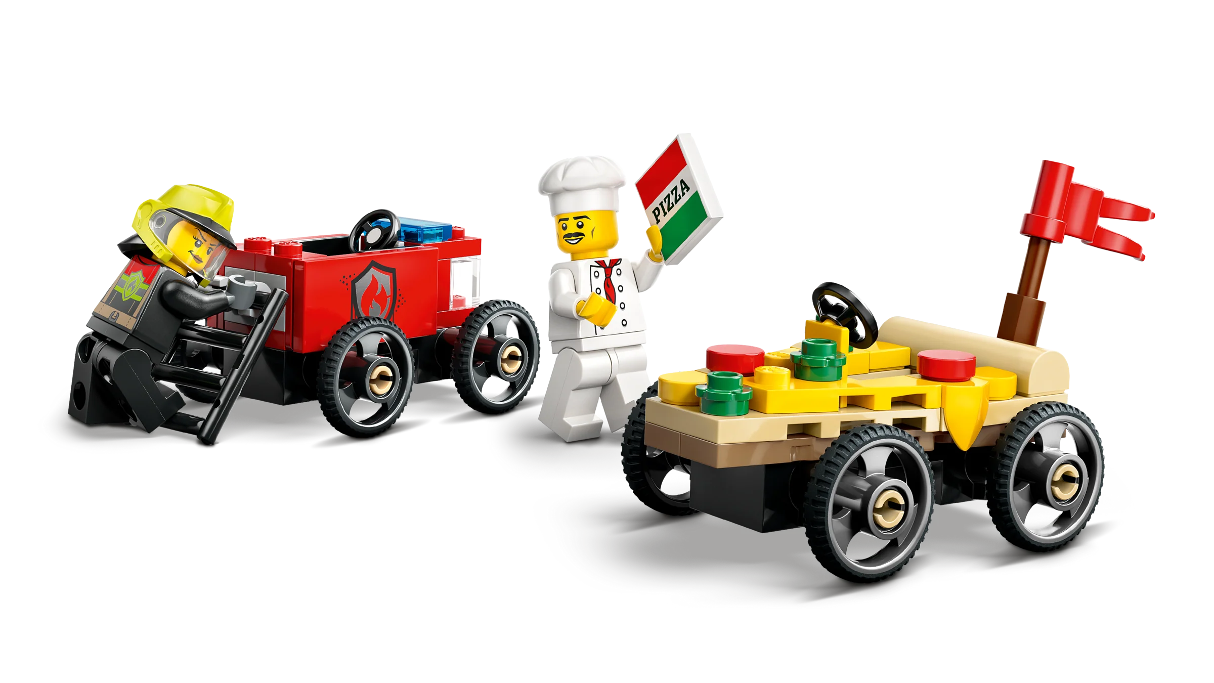 Pizza vs. Fire Truck Race Car Pack - Image 3